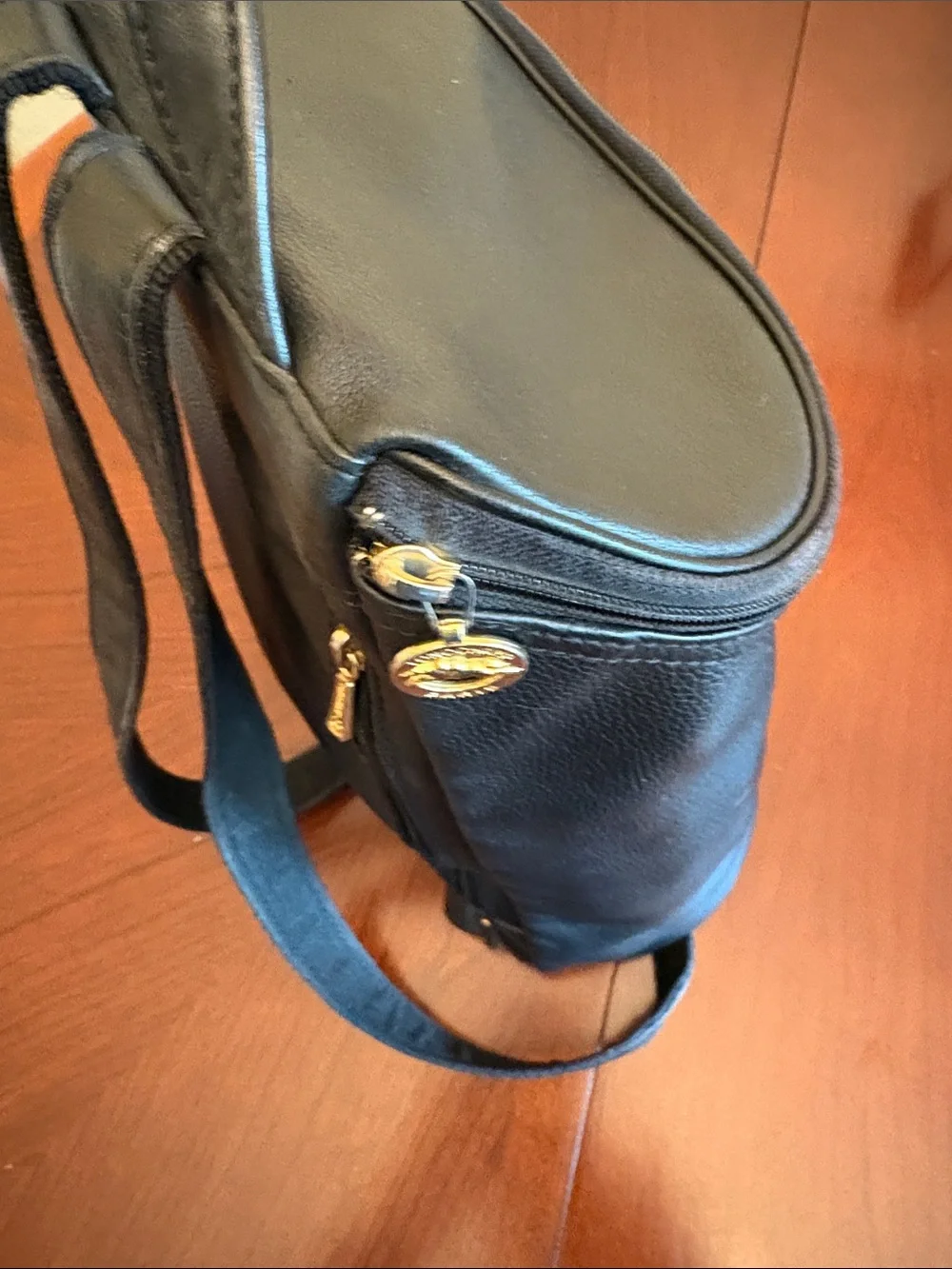 Longchamp Leather Top-Handle Backpack - Black
